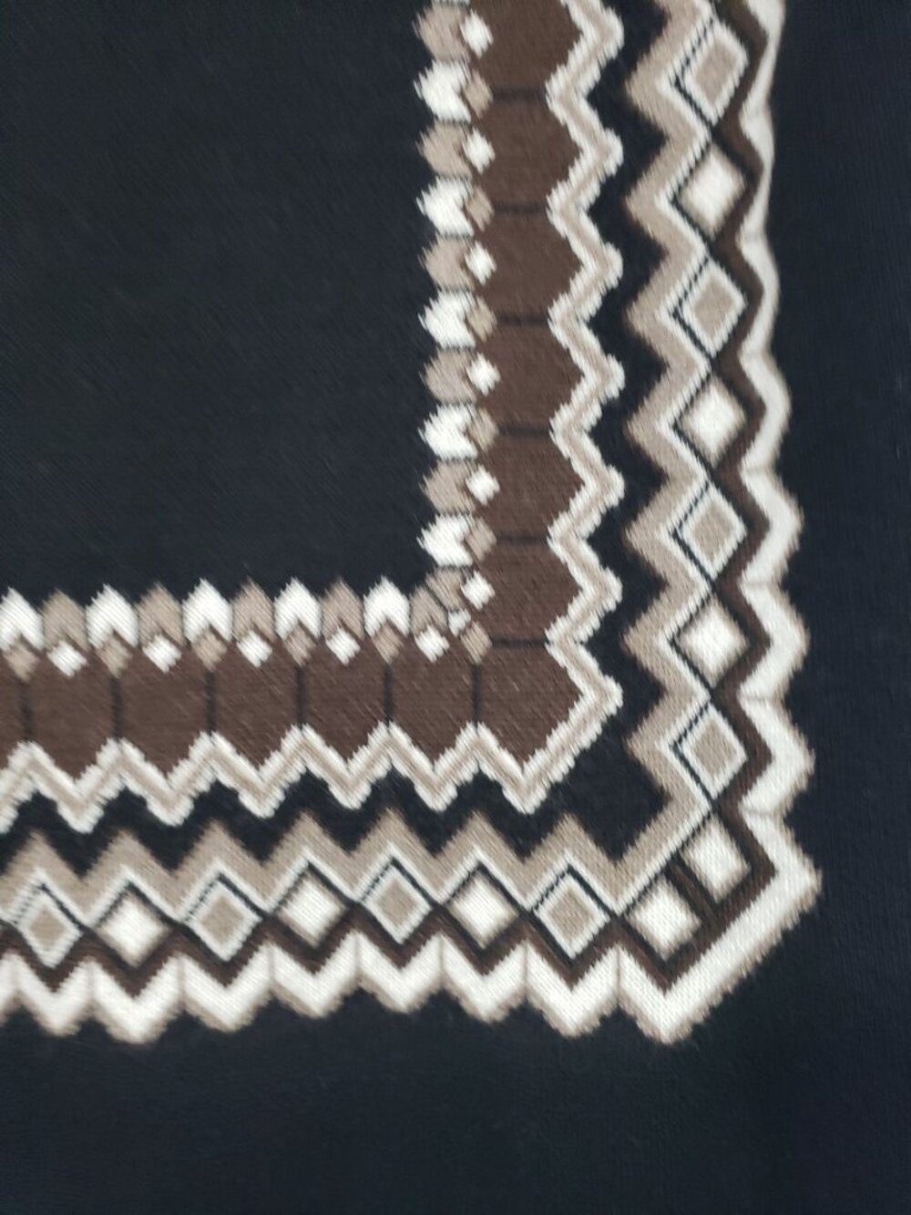 Chloe $1990 Wool Blend Jacquard Sweater Black Brown Crew Neck Fair Isle Fall - Picture 10 of 16